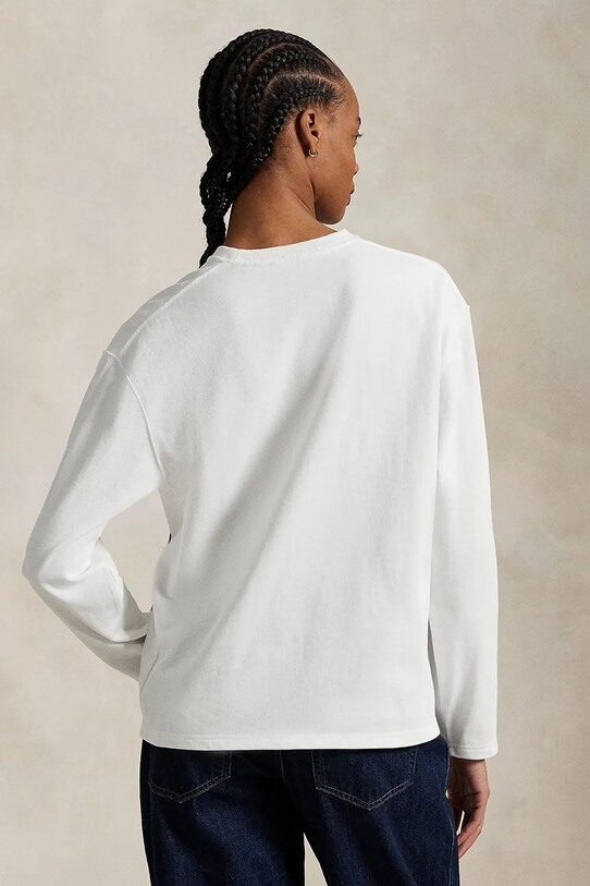 Polo Ralph Lauren longsleeve bawełniany 211967105 biały AW25