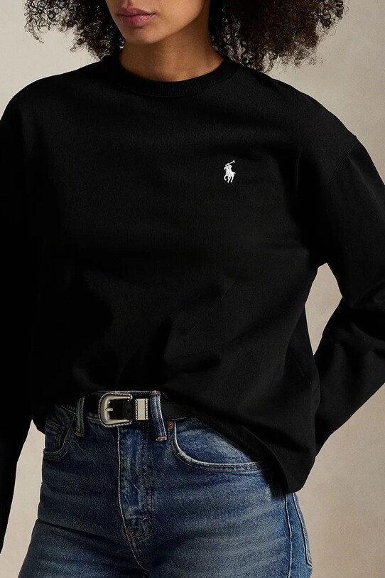 Polo Ralph Lauren longsleeve bawełniany czarny 211967105