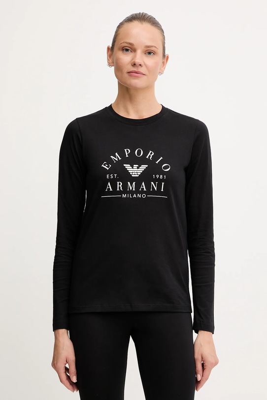 Emporio Armani Underwear longsleeve bawełniany nadruk czarny EW001899.AF15345