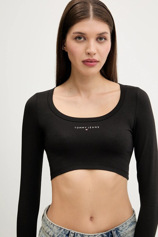 Tommy Jeans longsleeve czarny DW0DW20909
