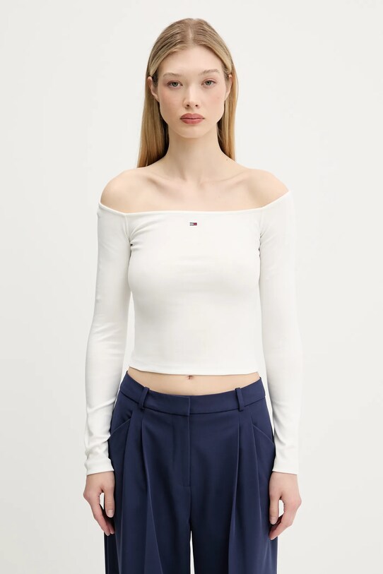 Tommy Jeans longsleeve uni bej DW0DW20919
