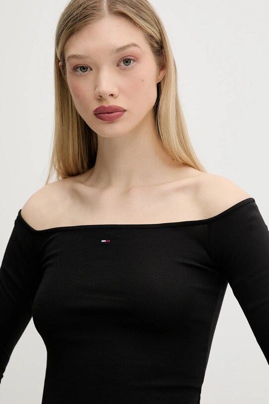 Tommy Jeans longsleeve czarny DW0DW20919