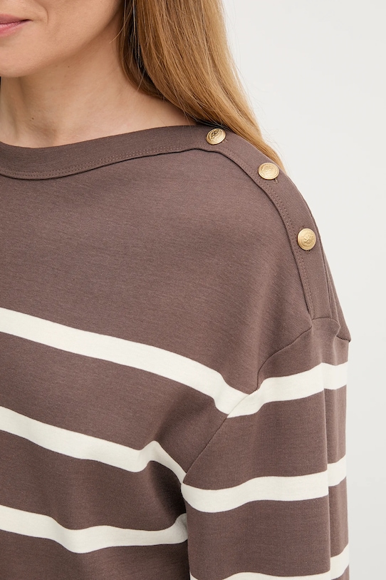 Tommy Hilfiger longsleeve bawełniany WW0WW45760 brązowy