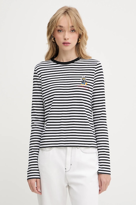 Karl Lagerfeld longsleeve bawełniany KL X DISNEY wzorzyste czarny A3W17091