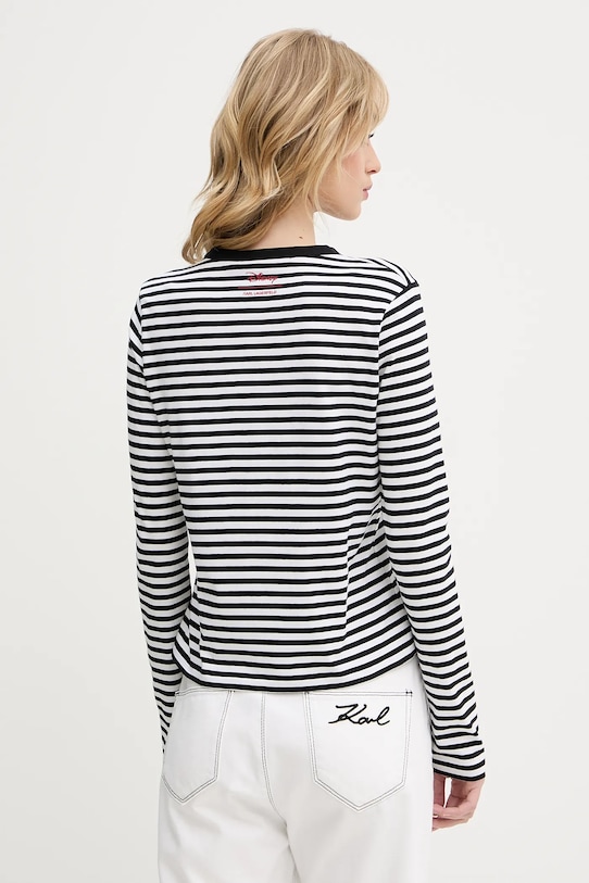 Odzież Karl Lagerfeld longsleeve bawełniany KL X DISNEY A3W17091 czarny