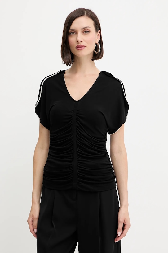 Halenka BOSS hladký černá 50544874