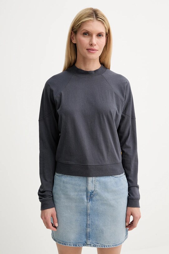 G-Star longsleeve din bumbac uni gri D26611.D601