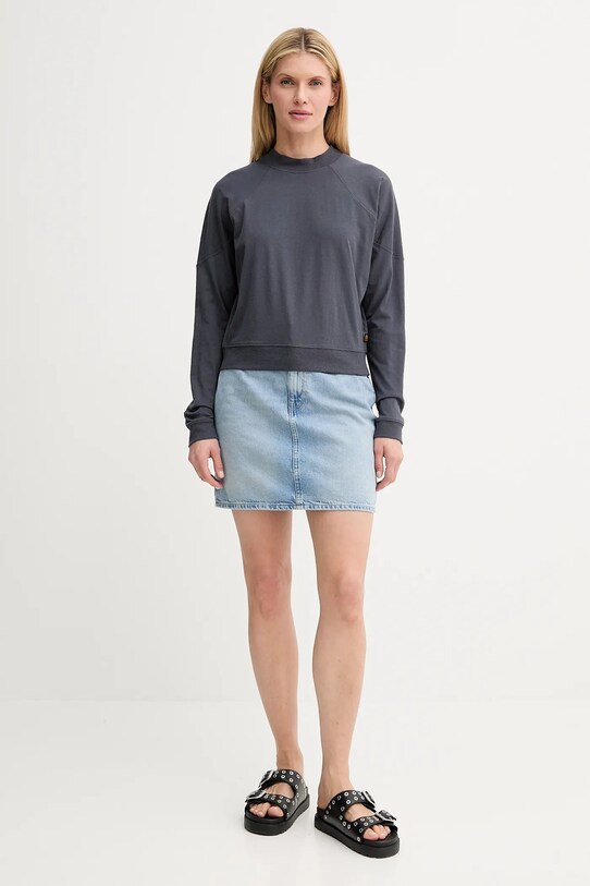 G-Star longsleeve din bumbac D26611.D601 gri AW25