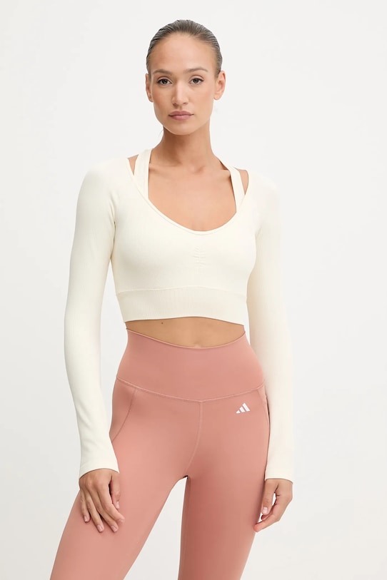 Majica dugih rukava Guess PEONY slim bež V5YP06.Z3OA0