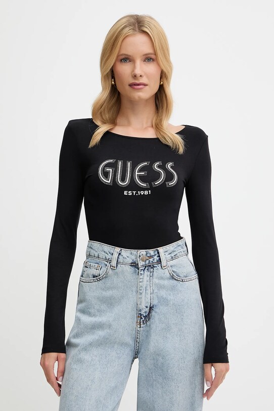 Боді Guess NEVA slim чорний W5YP05.K68D2