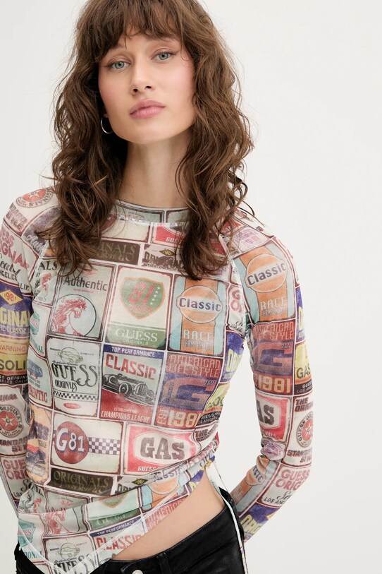 Guess Originals longsleeve beżowy W5YP43.KBBF2