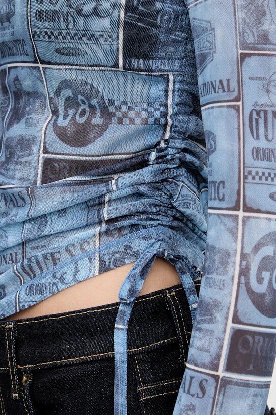 Лонгслив Guess Originals W5YP43.KBBF2 голубой