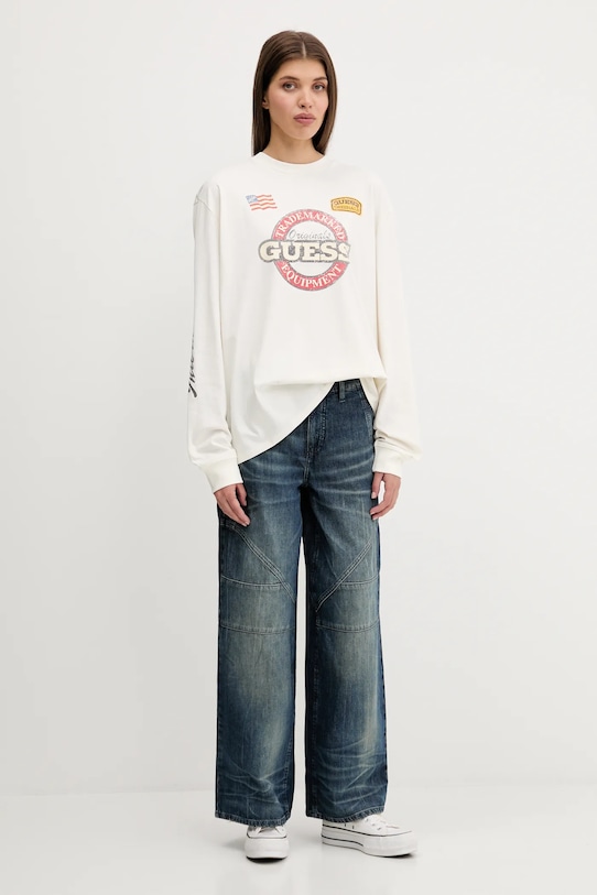 Guess Originals longsleeve bawełniany M5YI56.K8FQ4 beżowy AW25