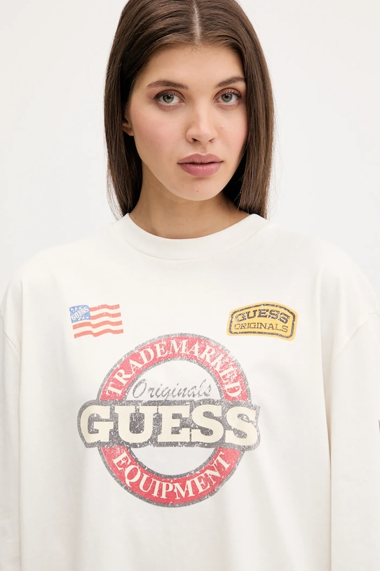 Guess Originals longsleeve bawełniany beżowy M5YI56.K8FQ4