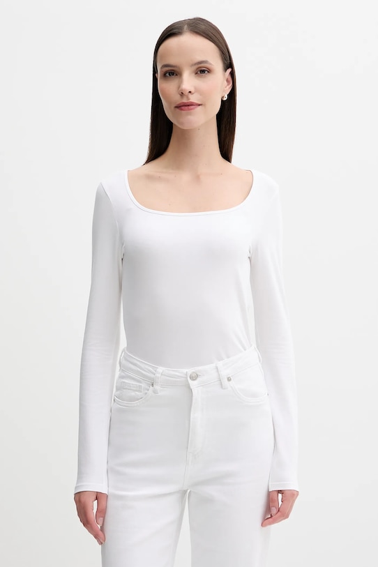 Majica dugih rukava United Colors of Benetton slim bijela 3FJHD10AQ