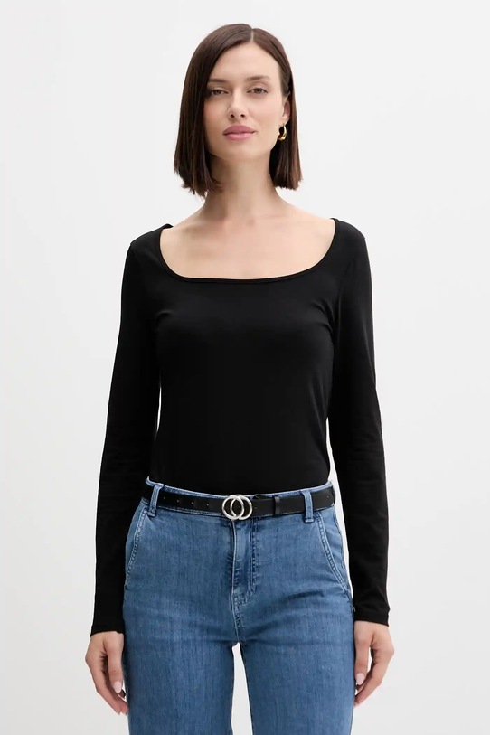 Лонгслів United Colors of Benetton slim чорний 3FJHD10AQ