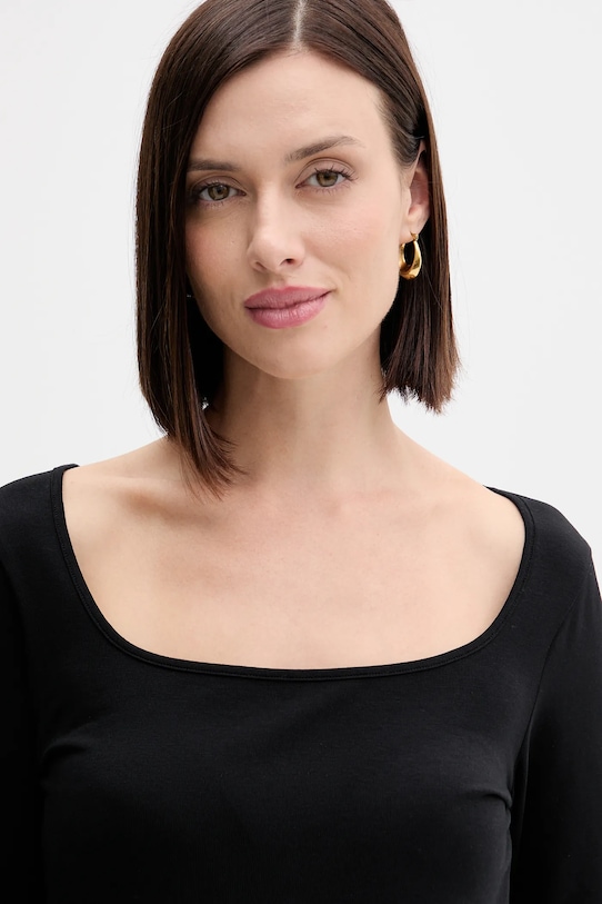 Tričko s dlouhým rukávem United Colors of Benetton černá 3FJHD10AQ