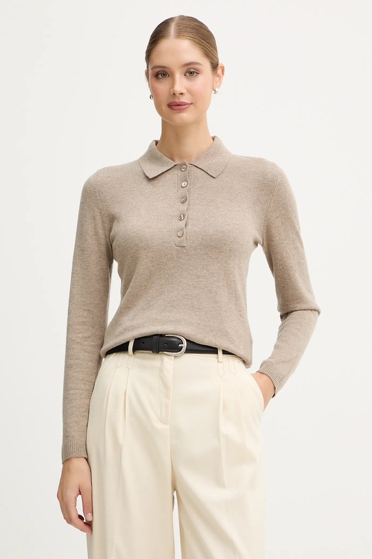 Свитер с добавлением шерсти United Colors of Benetton меланж бежевый 102HD301H