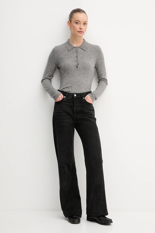 United Colors of Benetton sweter z dodatkiem wełny 102HD301H szary AW25