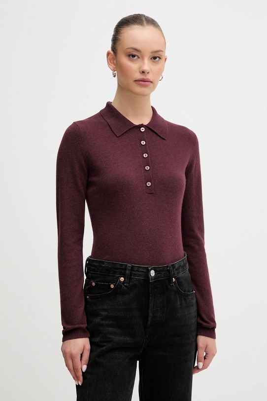 Pulover z dodatkom volne United Colors of Benetton Tanka bordo 102HD301H