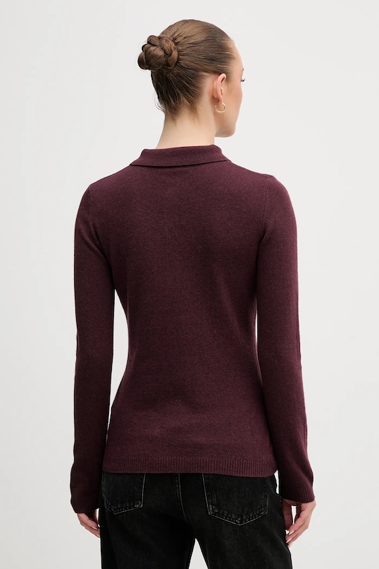 Odzież United Colors of Benetton sweter z dodatkiem wełny 102HD301H bordowy