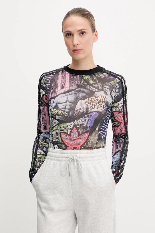 Majica dugih rukava adidas Originals Pride x Jeremy Scott natpis crna JW0826