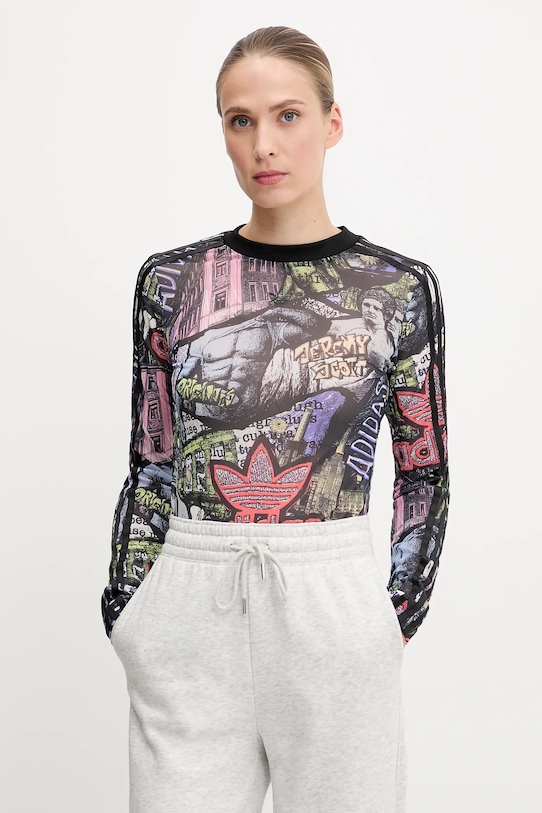 adidas Originals longsleeve Pride x Jeremy Scott imprimeu negru JW0826