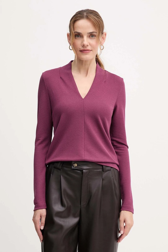United Colors of Benetton bluzka z elastanem fioletowy 31NLD401X