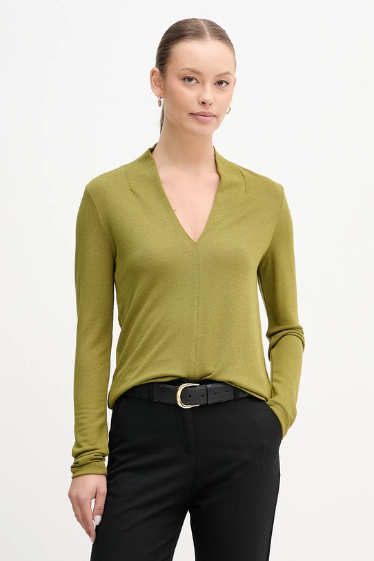 United Colors of Benetton bluzka z elastanem zielony 31NLD401X