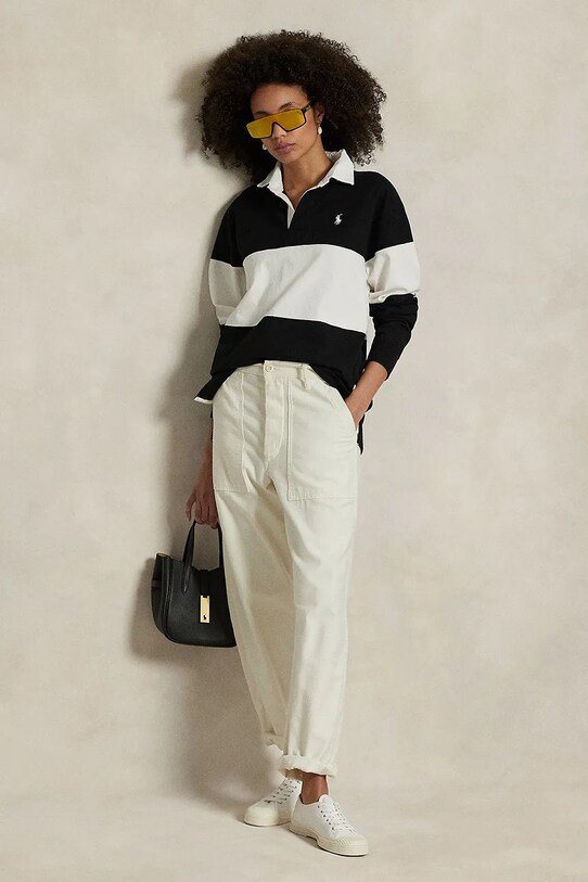 Odzież Polo Ralph Lauren longsleeve bawełniany Knit 211971708 czarny