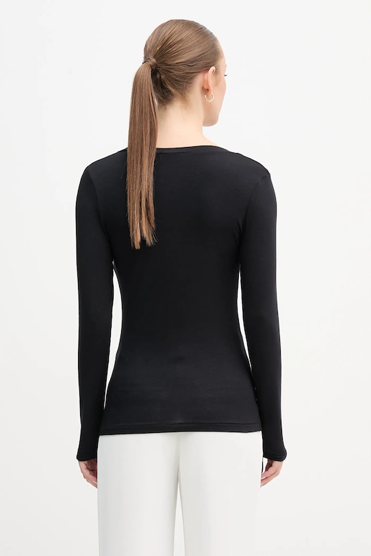 Îmbrăcăminte United Colors of Benetton longsleeve din amestec de cașmir 3LRU3M076 negru