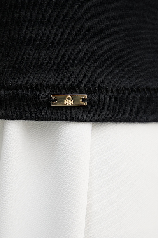 United Colors of Benetton longsleeve din amestec de cașmir 3LRU3M076 negru