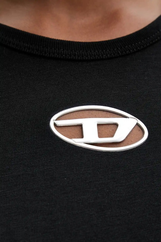 Diesel longsleeve din bumbac T-UNCUTIE-LONG-LS-OD A19438.0CLBR negru