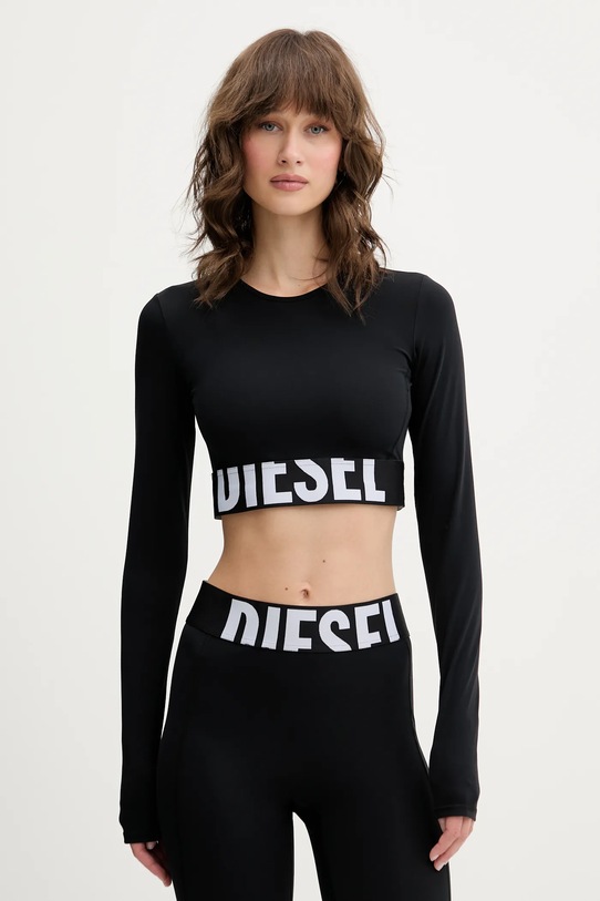 Diesel longsleeve MELISSA-D-POP aplikacja czarny A18281.0PLAR
