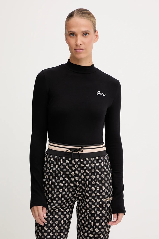 Guess longsleeve ALBA z elastanem czarny V5BP10.KCBF1
