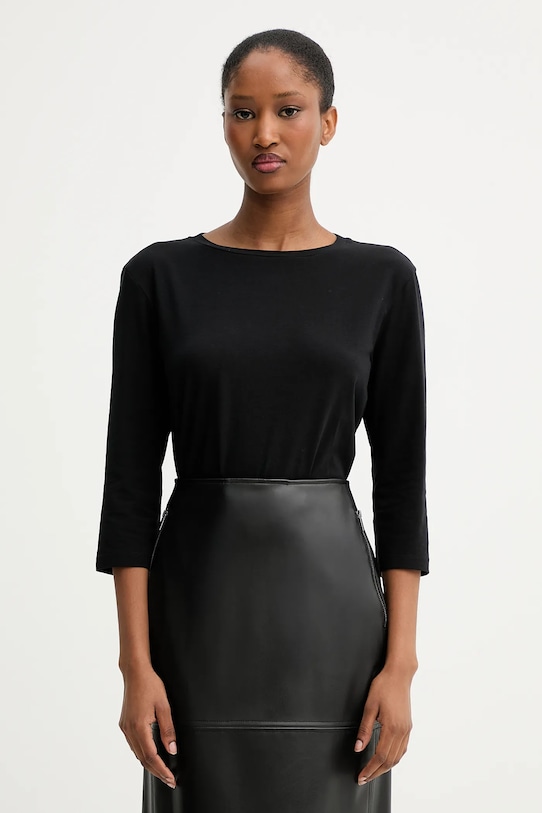 Majica z dolgimi rokavi Weekend Max Mara MULTIA Brez vzorca črna 2525946031600