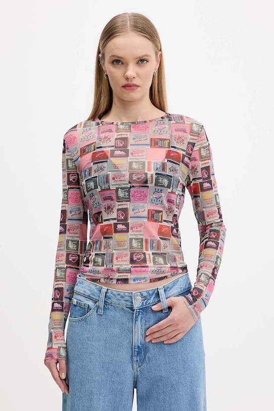 Tommy Jeans longsleeve animal roz DW0DW21558