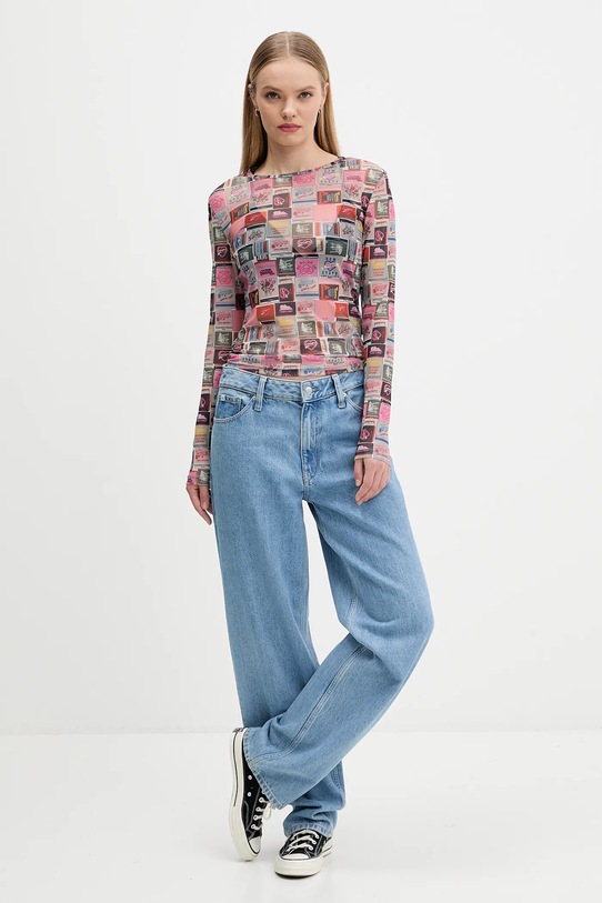 Tommy Jeans longsleeve DW0DW21558 różowy AW25