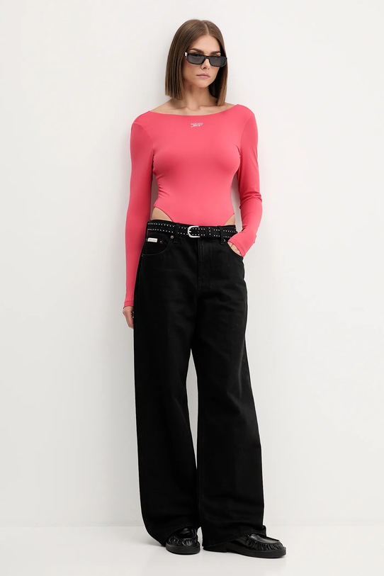 Tommy Jeans body DW0DW21574 różowy AW25