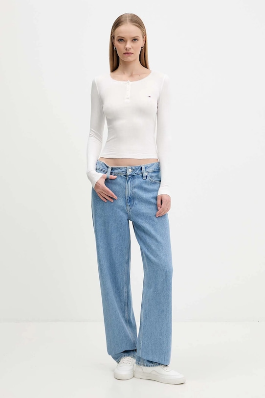 Μακρυμάνικο Tommy Jeans DW0DW21575 λευκό AW25
