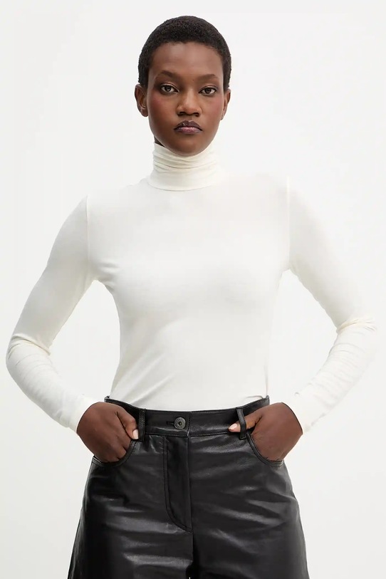 Μακρυμάνικο Weekend Max Mara MULTIF με ελαστάν μπεζ 2525946022600