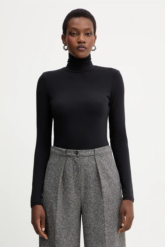 Μακρυμάνικο Weekend Max Mara MULTIF με ελαστάν μαύρο 2525946022600