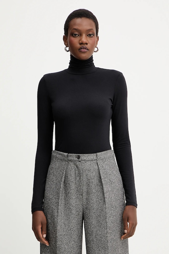 Tričko s dlhým rukávom Weekend Max Mara MULTIF jednofarebný čierna 2525946022600