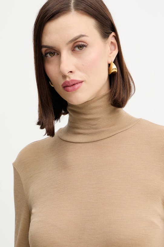 Majica dugih rukava s dodatkom vune Weekend Max Mara TESEO bež 2525946052600