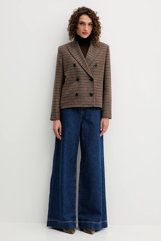 Tričko s dlhým rukávom s prímesou vlny Weekend Max Mara TESEO 2525946052600 hnedá AW25