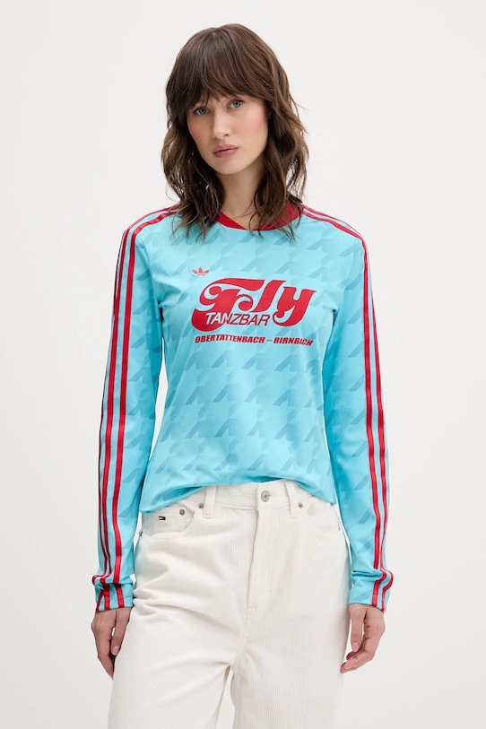 Лонгслив adidas Originals Footie Aop Ls regular голубой JW0271