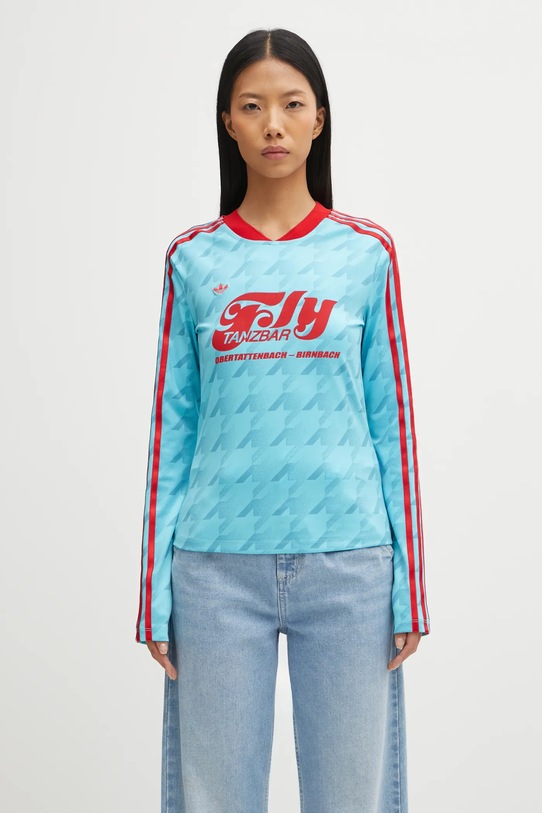 Блуза с дълги ръкави adidas Originals Footie Aop Ls стандартна син JW0271