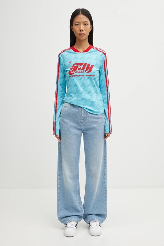 Блуза с дълги ръкави adidas Originals Footie Aop Ls JW0271 син