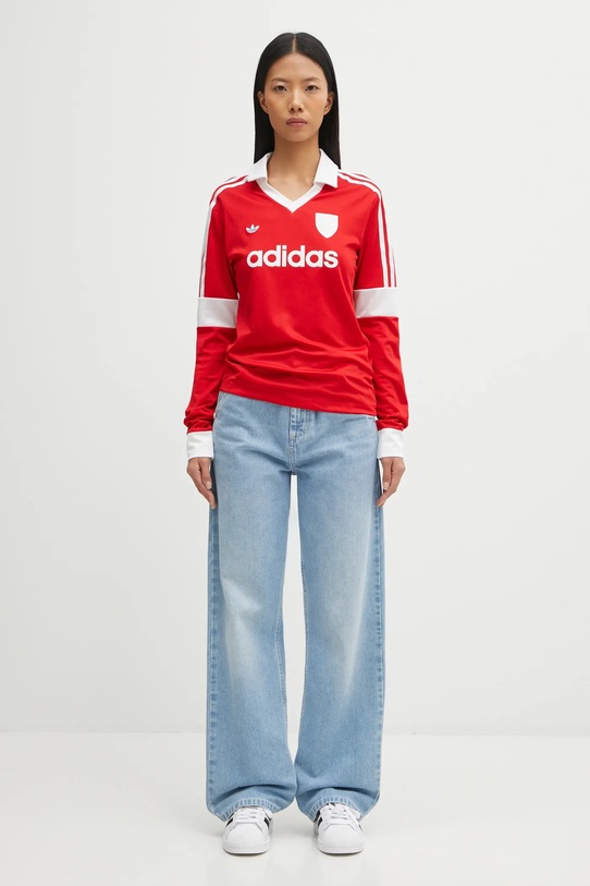 adidas Originals longsleeve Footie Collar T czerwony JW0272
