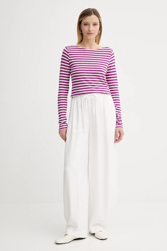 Marc O'Polo longsleeve bawełniany 506219652597 fioletowy AW25